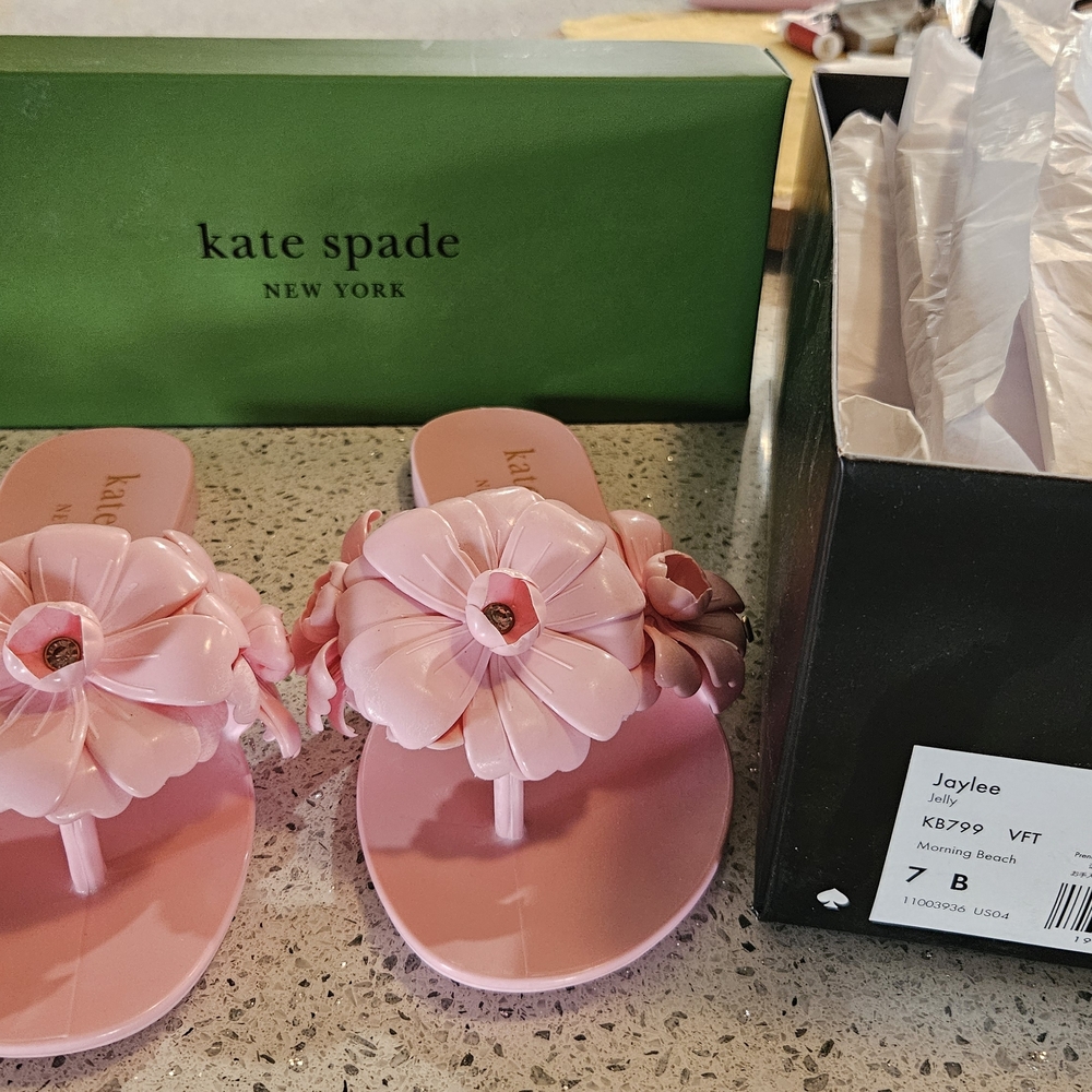 kate spade Pink Floral Jelly Toe-Post Sandals